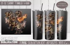 3D Kids Seamless Sublimation Skinny Tumbler Wrap| 20oz | Png Product Image 1