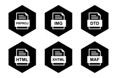 Set Of File Formats Icons Product Image 1