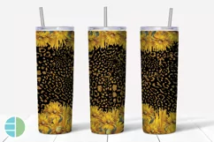 Sunflower Tumbler | Animal Print Skinny Tumbler Sublimation Product Image 3