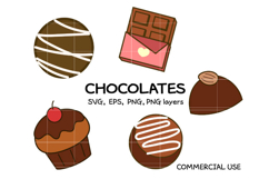 Chocolate Clipart Design Bundle | Candy Cupcake Truffle Dess Product Image 1