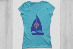 Boat SVG cut files, Sailboat monogram svg, sailboat svg. Product Image 3