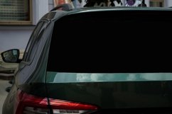 Vinyl car sticker mock up, rear window car mockup outdoors Product Image 2