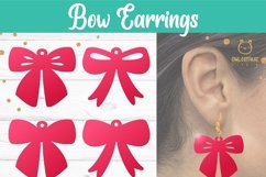 Bow Earrings SVG, Ribbon Earrings svg template, bow svg Product Image 6