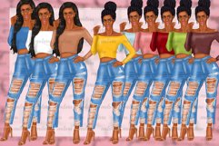 Ripped Jeans Fashion Girls Clipart African American Clipart Product Image 10