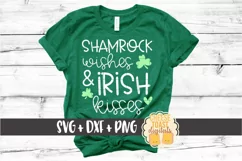 Shamrock Wishes & Irish Kisses - St Patricks Day SVG PNG DXF Product Image 1
