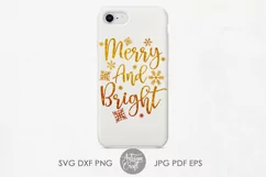 Merry and Bright SVG, Christmas SVG files, vinyl crafts Product Image 4