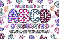 Valentine Alphabet Clip Art, valentines day letters doodle Product Image 1