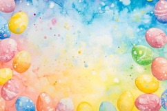 Easter eggs watercolour background Product Image 1