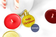 Gold Glitter Bauble Mockup, Christmas Glitter Ball Mockup Product Image 3