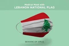 Medical Mask with Laos Latvia Lebanon Liberia Nation Flags Product Image 4