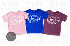 Trio Bella Canvas 3001T Kids Shirt, Flat Lay Toddler Mockup Product Image 1