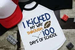 100 Days of School Football SVG DXF PNG Cut File Product Image 1