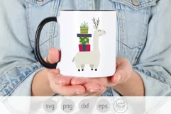 Llama with Gifts SVG Cut File for Christmas, Llama SVG Product Image 5