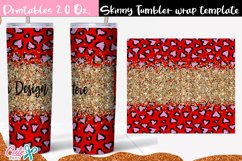 Red heart leopard Valentines day 20 Oz. Skinny Tumbler wrap Product Image 2