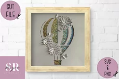 3D Floral hot air ballooon | paper cutting | hot air balloon Product Image 2