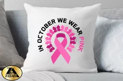 In October-We Wear Pink SVG Awareness Ribbon SVG PNG EPS DXF Product Image 7