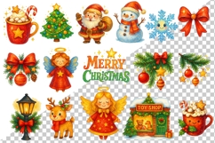 Christmas watercolor clipart bundle. Old Christmas PNG set Product Image 3