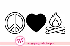 Camping design Peace Love Camp svg png dxf eps Product Image 1