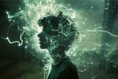 Mystical portrait of person amidst swirling lights Product Image 1