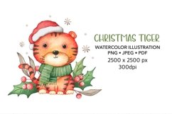 Christmas tiger sublimation. Baby animals Product Image 1