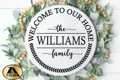 Family Monogram SVG Welcome Home SVG Farmhouse Wreath SVG Product Image 4