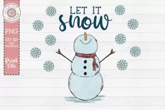 Let It Snow | Doodle Snowman Sublimation PNG Product Image 2