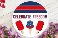 Celebrate Freedom SVG, 4th Of July Round Sign SVG Design Product Image 3