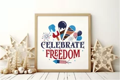 Celebrate freedom SVG,Fourth of July Decor SVG,USA Flag SVG Product Image 3