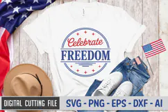 Celebrate Freedom SVG File | 4th of July Round Sign SVG Product Image 2