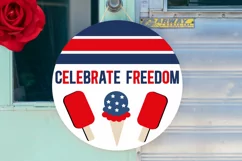 Celebrate Freedom SVG, 4th Of July Round Sign SVG Design Product Image 2