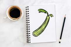 Cartoon Celery Stick Illustration Vegetable PNG, SVG, JPG Product Image 2