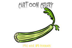 Cartoon Celery Stick Illustration Vegetable PNG, SVG, JPG by Squeeb Creative
