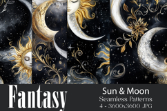 Fantasy Patterns, Sun Moon Seamless Patterns, Universe, s1 Product Image 1