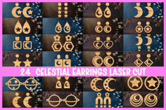 24 Celestial Style Laser Cut Earrings SVG File Product Image 1