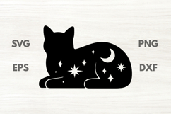 Celestial Lunar Black Cat SVG Product Image 1