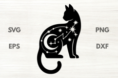 Constellation Black Cat Silhouette SVG Product Image 1