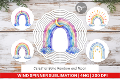 Celestial Rainbow Moon Wind Spinner Product Image 1