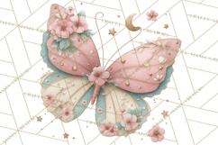 Celestial Butterfly PNG, Dreamy Pastel Clipart, Starry Wings Product Image 5