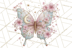 Celestial Butterfly PNG, Dreamy Pastel Clipart, Starry Wings Product Image 3