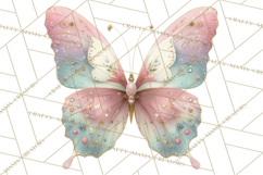 Celestial Butterfly PNG, Dreamy Pastel Clipart, Starry Wings Product Image 2