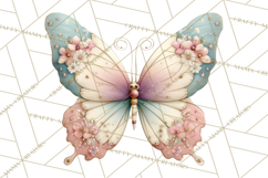 Celestial Butterfly PNG, Dreamy Pastel Clipart, Starry Wings Product Image 2