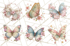 Celestial Butterfly PNG, Dreamy Pastel Clipart, Starry Wings Product Image 2