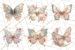 Celestial Butterfly PNG, Dreamy Pastel Clipart, Starry Wings Product Image 5