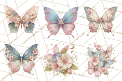 Celestial Butterfly PNG, Dreamy Pastel Clipart, Starry Wings Product Image 3