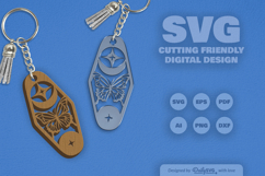 Celestial Butterfly Motel Keychain Laser Cut SVG Product Image 1