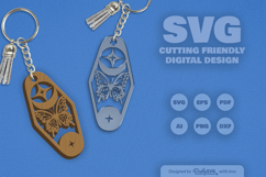 Celestial Butterfly Motel Keychain Laser Cut SVG Product Image 1