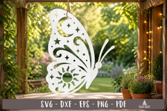 Celestial Butterfly Sun Moon SVG Laser Cut Ornament