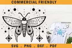 Celestial moth svg,tribal butterfly tattoo svg,boho moth svg Product Image 2