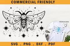Celestial moth svg,tribal butterfly tattoo svg,boho moth svg Product Image 3
