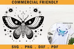 Celestial moth svg,tribal butterfly tattoo svg,boho moth svg Product Image 4